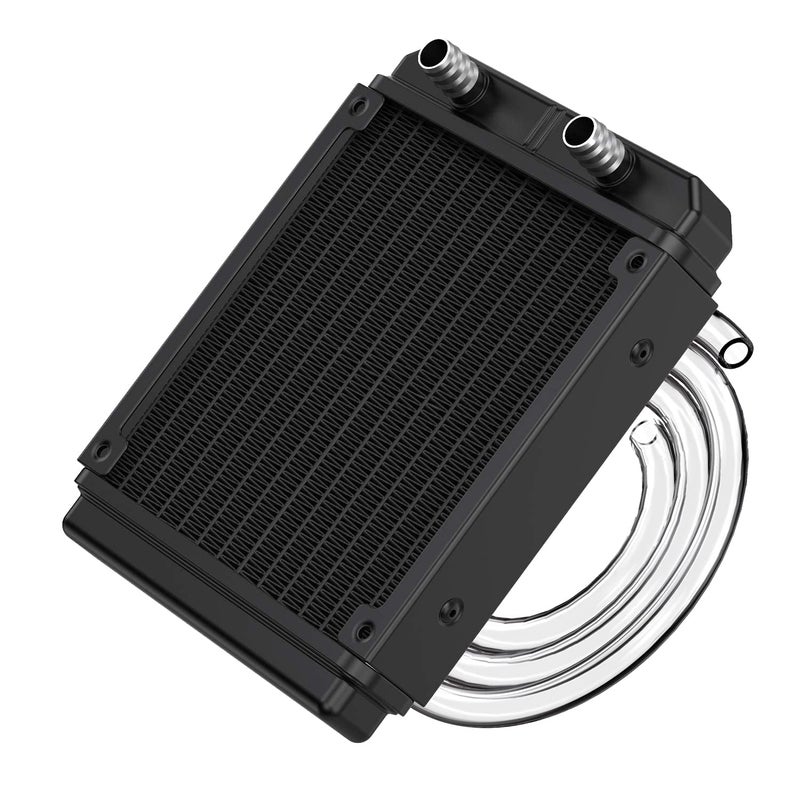 Clyxgs Water Cooling Radiator, 12 Pipe Aluminum Heat Exchanger Radiator with Tube for PC CPU Computer Water Cool System DC12V 120mm - Image 1